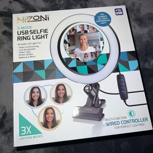 Ring light Nizoni 3-Mode USB Selfie Clamp - Multi-function - Wired Controller